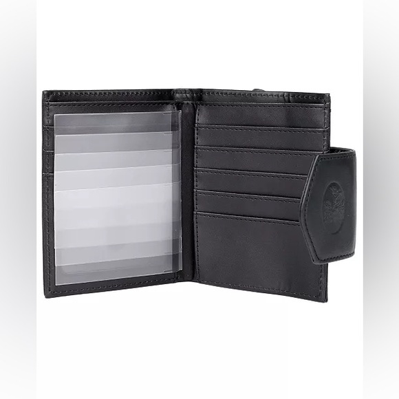 Black Leather Wallet with Embossed Logo Julia Buxton - Picture 4 of 12